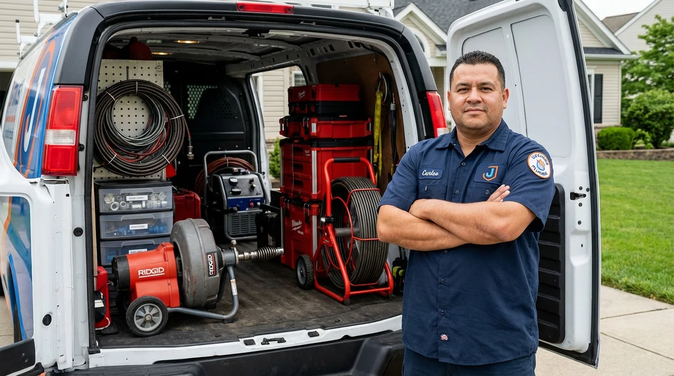 Professional drain cleaning equipment and Johns Plumbing LLC plumber in Landrum