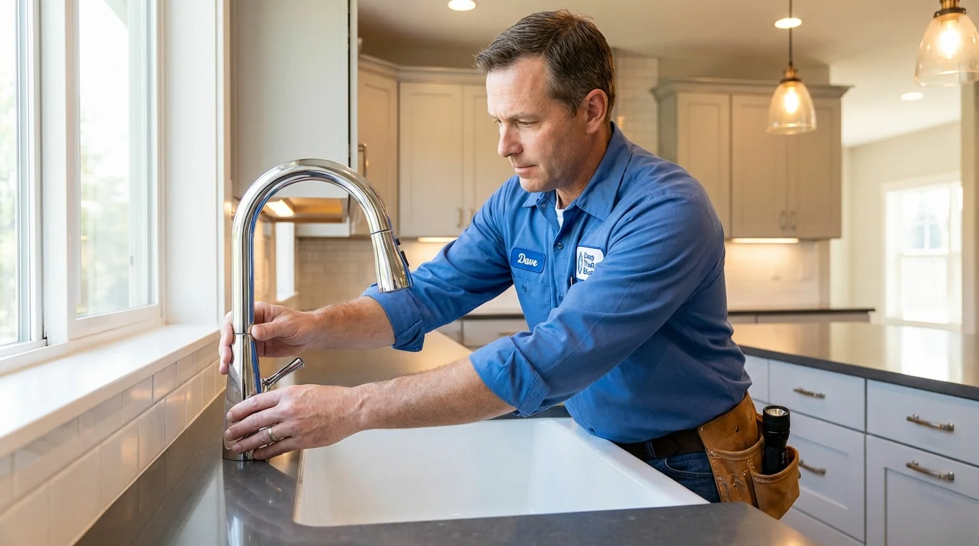 Kitchen faucet installation by Johns Plumbing LLC in Landrum
